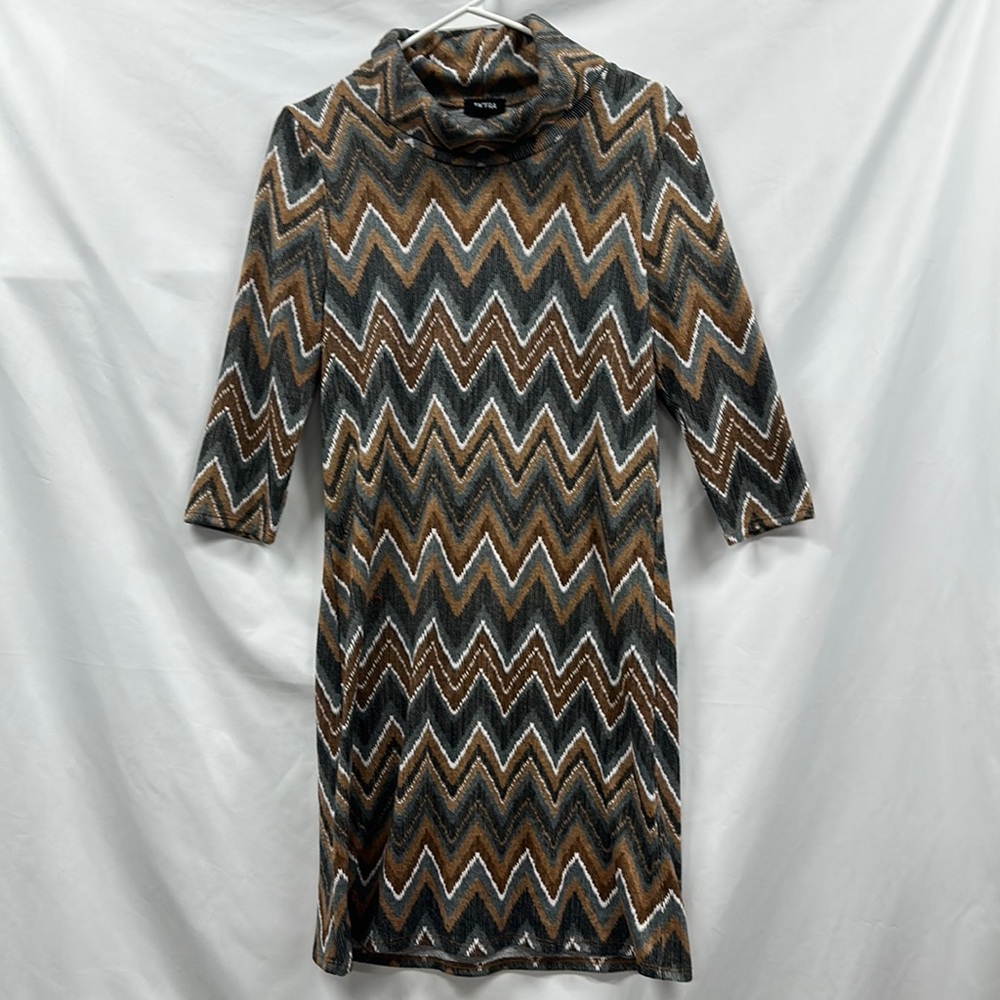Tacera Size PS Chevron Design Multi Colored Dress